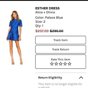 Alice + Olivia, royal blue, Ester Dress, NEVER WORN!